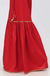 1 Piece Gharara in Red Cambric (CZ2938)